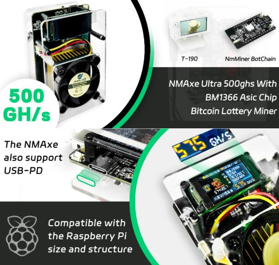 NMMiner Official Ultra BM1366 ASIC Chip Solo Lottery Miner 500 GH/S